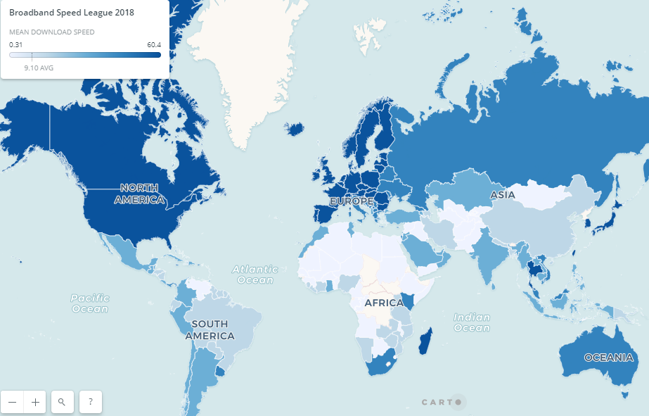 internet speed interactive map