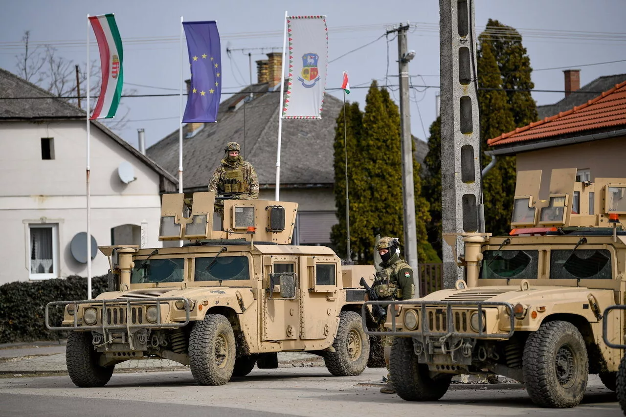 Hungarian Defence Force Unit at the Hungarian-Ukrainian Border in Barabás