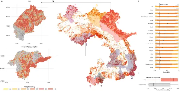 Fires wildfires Hungarian university map