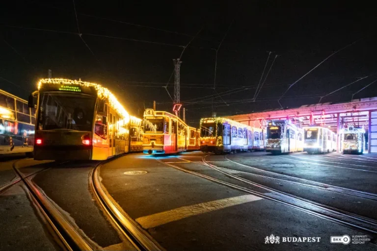 Advent in Hungary light trams in Budapest
